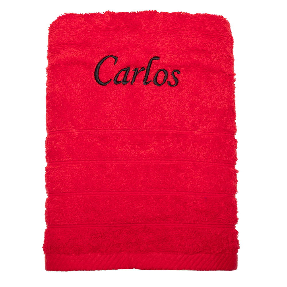 Πετσέτα κόκκινη με κεντημένο όνομα