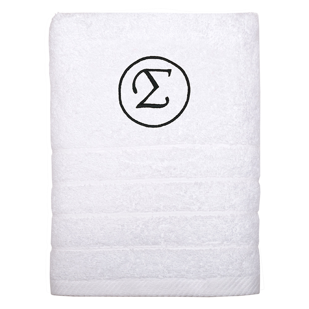 Πετσέτα λευκή με κεντημένο μονόγραμμα