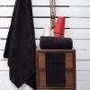 Πετσέτα μαύρη με κεντημένο μονόγραμμα